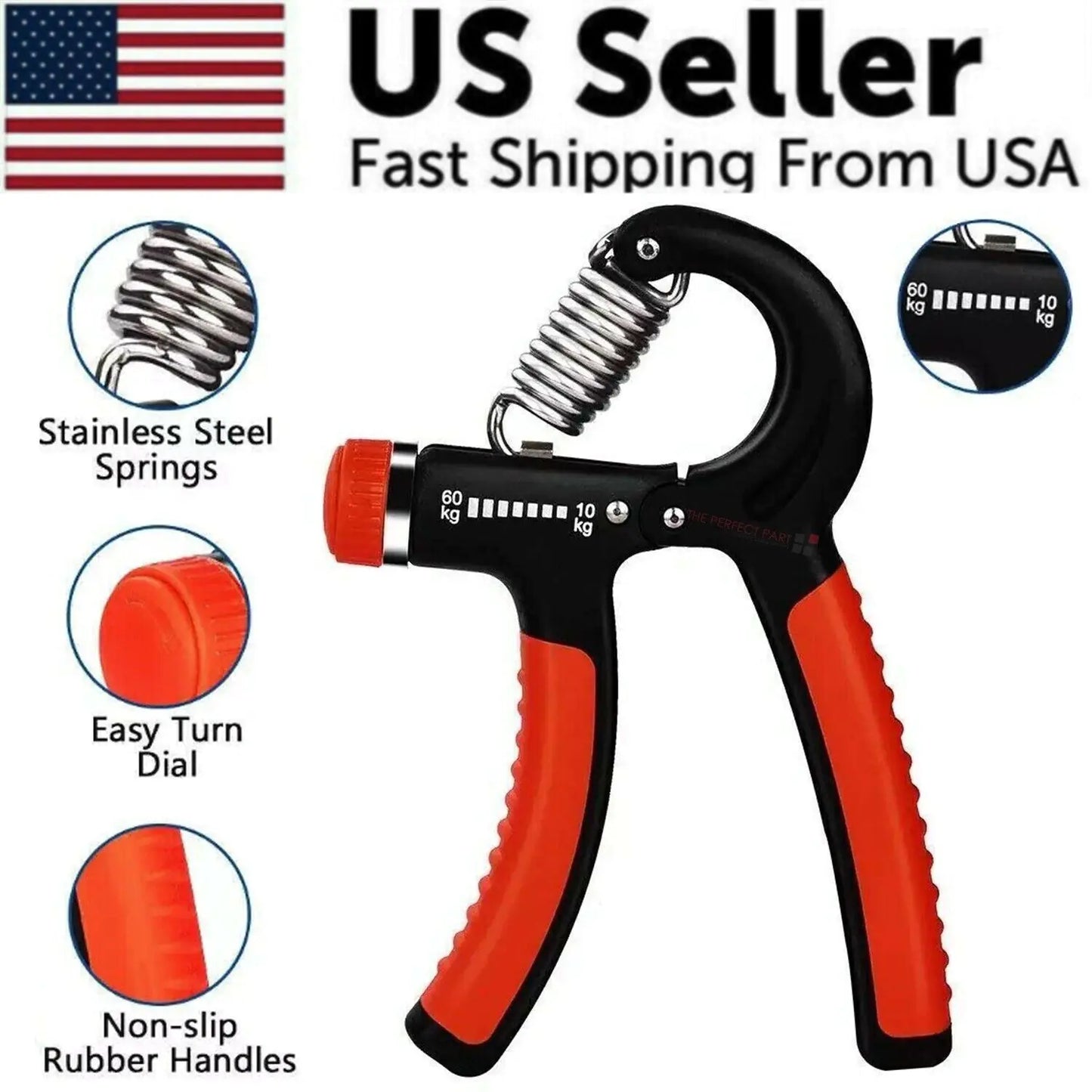 Hand Grip Strength Power Trainer Gripper Adjustable